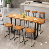 Lrxmastery Bar Table Counter Bar Height Pub Table Rectangular Wood High Top Kitchen Dining Table Rustic Tall Counter Height Table for Narrow Space Living Room Sturdy Metal Frame (55.1in) Lrxmastery