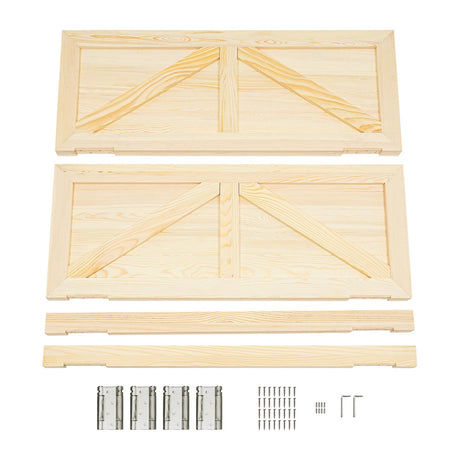 Interior Wood Swing Door, Sturdy Cafe Saloon Doors with Metal Hinges, Cowboy Swinging Door for Stairs Bathroom Bedroom Balcony (Log Color) YIYIBYUS