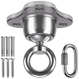 SELEWARE Punching Bag Hanger, Stainless Steel Heavy Bag Hanger with Carabiner, Heavy Duty 360° Rotation Wall Ceiling Mount Hook for Boxing Bags, Hammocks, Gym Swings, Yoga Swings, 1000LB Capacity SELEWARE