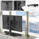 Universal TV Stand - Table Top TV Stand for 27-60 inch LCD LED TVs - 6 Level Height Adjustable TV Base Stand with Tempered Glass Base & Wire Management, VESA 400x400mm Hemudu
