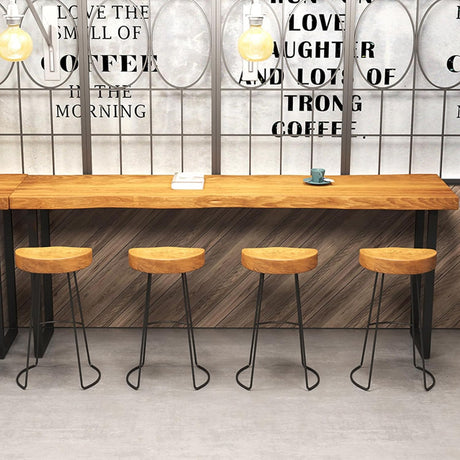 Lrxmastery Bar Table Counter Bar Height Pub Table Rectangular Wood High Top Kitchen Dining Table Rustic Tall Counter Height Table for Narrow Space Living Room Sturdy Metal Frame (55.1in) Lrxmastery