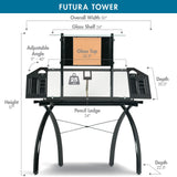 Studio Designs Futura Tower in Black with Clear Glass SD STUDIO DESIGNS