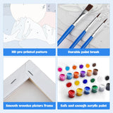 MXJSUA 4 Pack Moon Mountain Lake Paint by Numbers Kit with Framed Canvas for Ages 6-12 Kids, Paint by Numbers Kits for Children Beginners, Acrylic Oil Painting for Home Wall Decor Gift (8x8 inch) MXJSUA