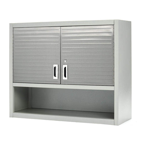 Seville Classics UltraHD Solid Steel Rolling Lockable Metal Storage Wall Cabinet Locker Organizer w/Adjustable Shelves for Garage, Warehouse, Office, Seville Classics