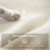 Jocisland 110'' Modular Compression Sectional Sofa Couches for Living Room Apartment, Oversize L Shaped Cloud Couch with Reversible Chaise Ottoman, Comfy Modern 4 Seater Boucle Floor Loveseat, Beige Jocisland