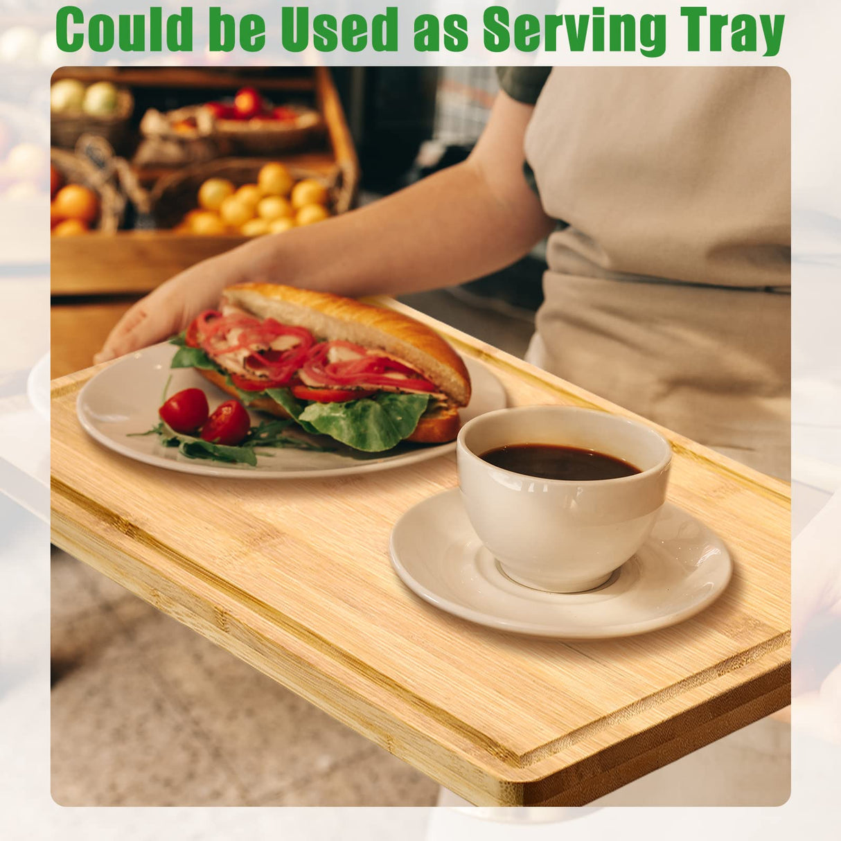 Eaasty 12 Set Extra Large Plain Cutting Board Bulk Heavy Duty Wood Cutting Boards Set with Juice Groove for Kitchen Wedding Housewarming Crafts Gifts, Pre Oiled (18" x 12",Bamboo) Eaasty