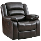 ANJ Faux Leather Recliner Chairs, Set of 2, Manual Reclining with 150-Degree Recline, Dark Brown (2, Dark Brown) ANJ