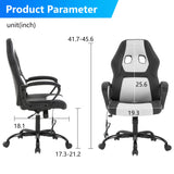PayLessHere Gaming Chair Office Chair Support Adjustable Ergonomic Pu Leather Racing Lumbar Massage Chair Headrest Armrest Task 360° Swivel Ergonomic Computer Chair for Women Men Adults,White PayLessHere