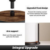 VEHHE Paper Towel Holder Countertop, One-Handed Tearing Wood Paper Towel Holder Farmhouse with Ratchet System and Suction Cups, Stainless Steel Paper Towel Holders for Bathroom and Kitchen VEHHE