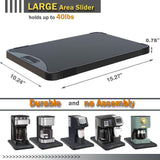 ARGOMAX Appliance Rolling Tray, Coffee Maker Slider, coffee pull out tray, sliding coffee maker tray, Suitable for coffee machines, air fryers and other appliances (10.3'' W × 15.3''D) ARGOMAX