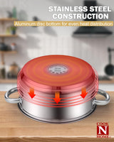 Cook N Home 4-Piece 8 Quart Multipots, Stainless Steel Pasta Cooker Steamer Cook N Home