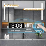 LUTHXAY 60 inch Floating Bathroom Vanity, Double Sink Bathroom Vanity with Smart Defogger Mirror Cabinet, Wall-Mounted Bathroom Vanity, Bathroom Cabinet with Optimized Storage Space,White LUTHXAY