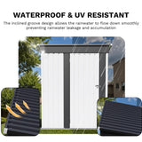 JUMMICO Metal Outdoor Storage Shed 5 x 3 FT Metal Shed with Lockable Door,Waterproof Garden Tool Shed Storage House for Backyard Patio Lawn,White JUMMICO