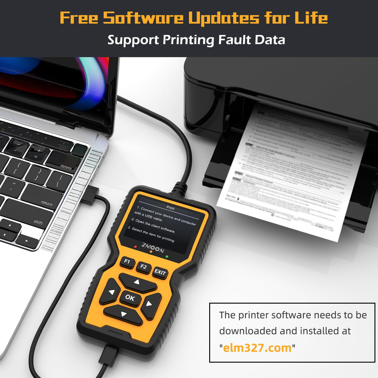 ZMOON ZM201 Professional OBD2 Scanner Diagnostic Tool, Enhanced Check Engine Code Reader with Reset OBDII/EOBD Car Diagnostic Scan Tools for All Vehicles After 1996, 2025 Upgraded Zmoon