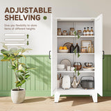 Letaya Storage Cabinet,47" H Metal Kitchen Pantry Cabinets with Doors and Adjustable Shelves,Pantry Organizers for for Cupboard/Dining/Bathroom/Office/Garage Room,White Letaya