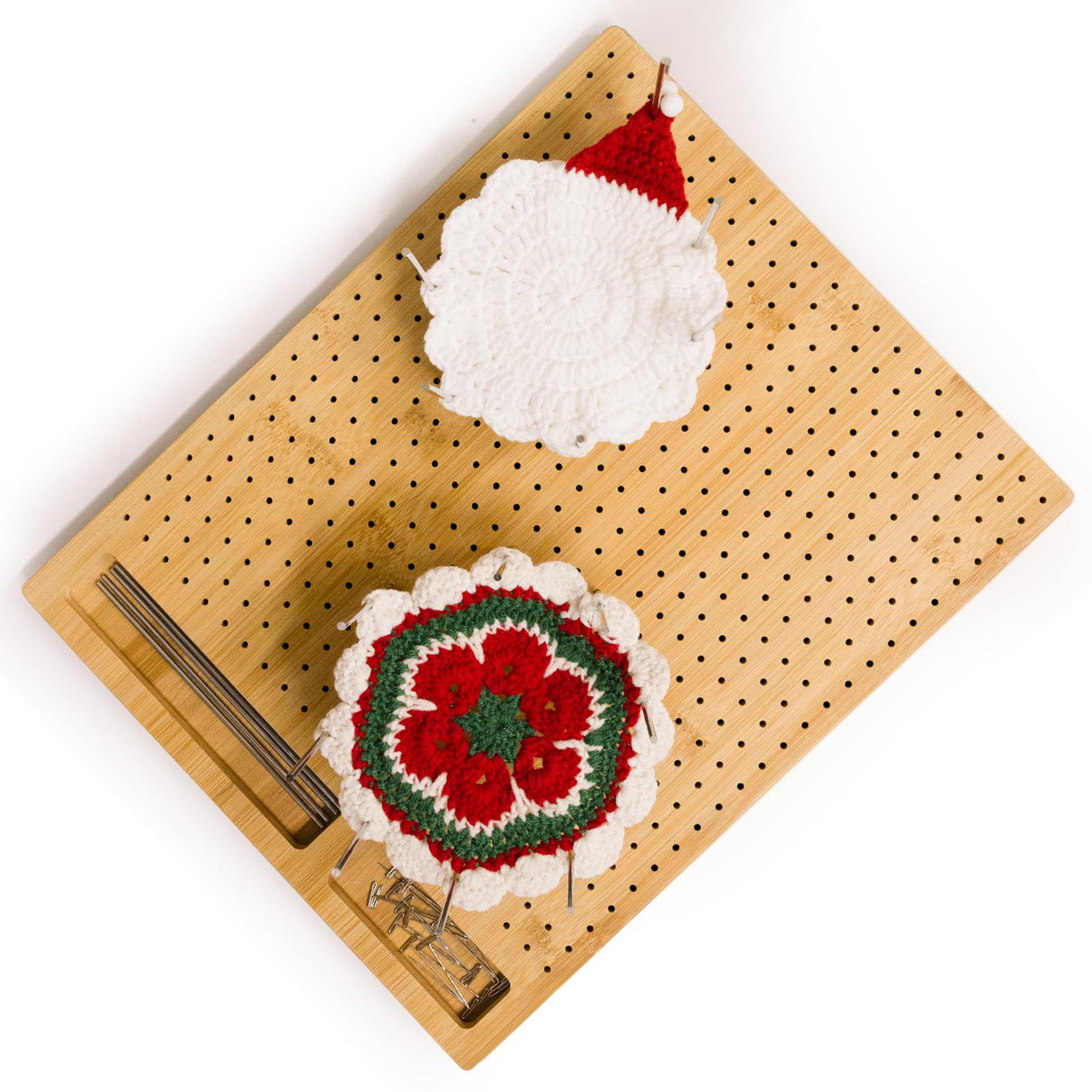 Crochet Blocking Board with 15 Stainless Steel Pegs - 13 x 12 Inch Granny Square Blocking Board, Blocking Boards for Crochet Projects Gifts for Mom, Grandmothers Adnkwolivt