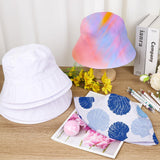 Ziimaikery 6 Pcs White Bucket Hats Bulk, Bucket Hat for Women Men Adult Summer Plain Fishing Bucket Cap Sublimation Hats Blank Beach Fishing Cap, Two Sided White, 22 Inches Circumference Ziimaikery