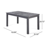 Great Deal Furniture Christopher Knight Home Eric Outdoor Expandable Acacia Wood Dining Table, Dark Gray Finish Christopher Knight Home