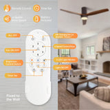 CACI Mall 52 Inch Flush Mount Ceiling Fan with Lights, 3 blade wood ceiling fan, Low Profile Ceiling Fan with Remote,Noiseless 6 Speeds Adjustable,Reversible DC Motor CACI Mall