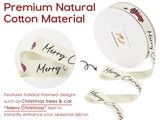 HUIHUANG Christmas Cotton Ribbon 7/8" Wide x 25 Yards Twill Tape Cotton with Merry Christmas Printed Ribbon for Gift Wrapping, Rustic Farmhouse Decor, Tree Ornaments, Wreaths, DIY Crafts HUIHUANG