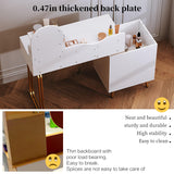 Chrangmay White,Vanity Desk with Mirror and Lights,Small Makeup Vanity with 2 Spacious Drawers,Modern Makeup Table with Adjustable Cabinet for Bedroom,Makeup Room,Writing Desk,Cheap Chrangmay