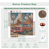 Kulvci Car Diamond Painting Kits for Adults, Diamond Art Kits for Beginners, DIY 5D Diamond Painting with Round Gem Art Kits for Gift Home Wall Decor 12x12inch Kulvci