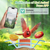 Vingtok Smart Bird Feeder with Camera, Outdoor Bird Watching Camera House with Solar Powered, Full HD AI Identify Camera DIY Wild Birdfy Feeder, Auto Capture Video & Real Time Views for Bird Lovers Vingtok