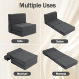 CATMIX Folding Sofa Bed, 7 inch Memory Foam Floor Couch, Convertible Sleeper Foldable Mattress Futon Sofa for Living Room/Home Office/Guest Beds/Apartment/Upstairs Loft (Dark Gray, Single) CATMIX