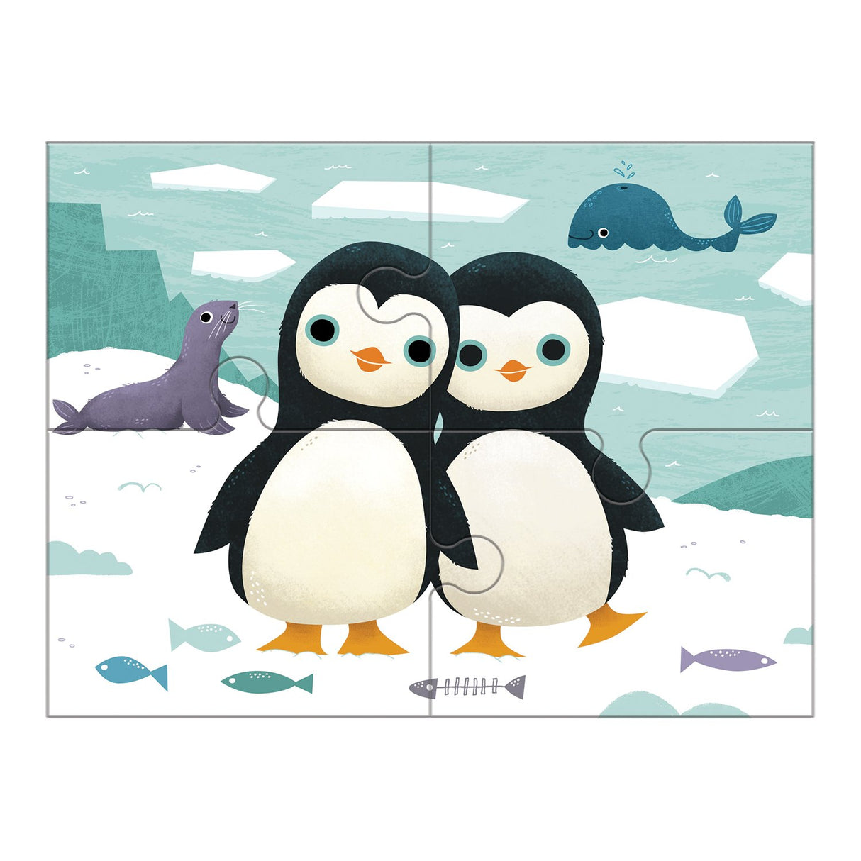 Mudpuppy Animals of The World 4-in-A-Box Puzzle Set, 12 Mudpuppy