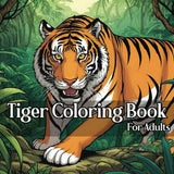 Tiger Coloring Book for Adults: Easy Calming and Relaxing Illustrations For Men and Women Majosta