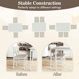 Tangkula Dining Table Set for 4, Farmhouse Solid Wood Dinette Set w/Rubber Wood Legs, Upholstered Seat & Padded Backrest, Mid-Century Modern Dining Table and Chairs Set for Kitchen, Dining Room Tangkula