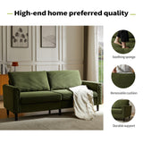 Brelice 80" Loveseat Sofa, Corduroy Couch for Living Room, 24.4" Extra Deep Seats, Mid Century Modern Oversized Love Seat for Bedroom, Office, Apartment and Small Space(Green) Brelice
