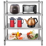 VBENLEM Stainless Steel Shelving 46.8x18.5 Inch 4 Tier Adjustable Shelf Storage Unit Stainless Steel Heavy Duty Shelving for Kitchen Commercial Office Garage Storage 330lb Per Shelf VEVOR