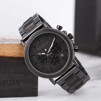 2win Engraved Personalized Wooden Watch for Boyfriend Customized Wooden Watches for Men Birthday Personalized Watch (A-for-Boyfriend) - WoodArtSupply