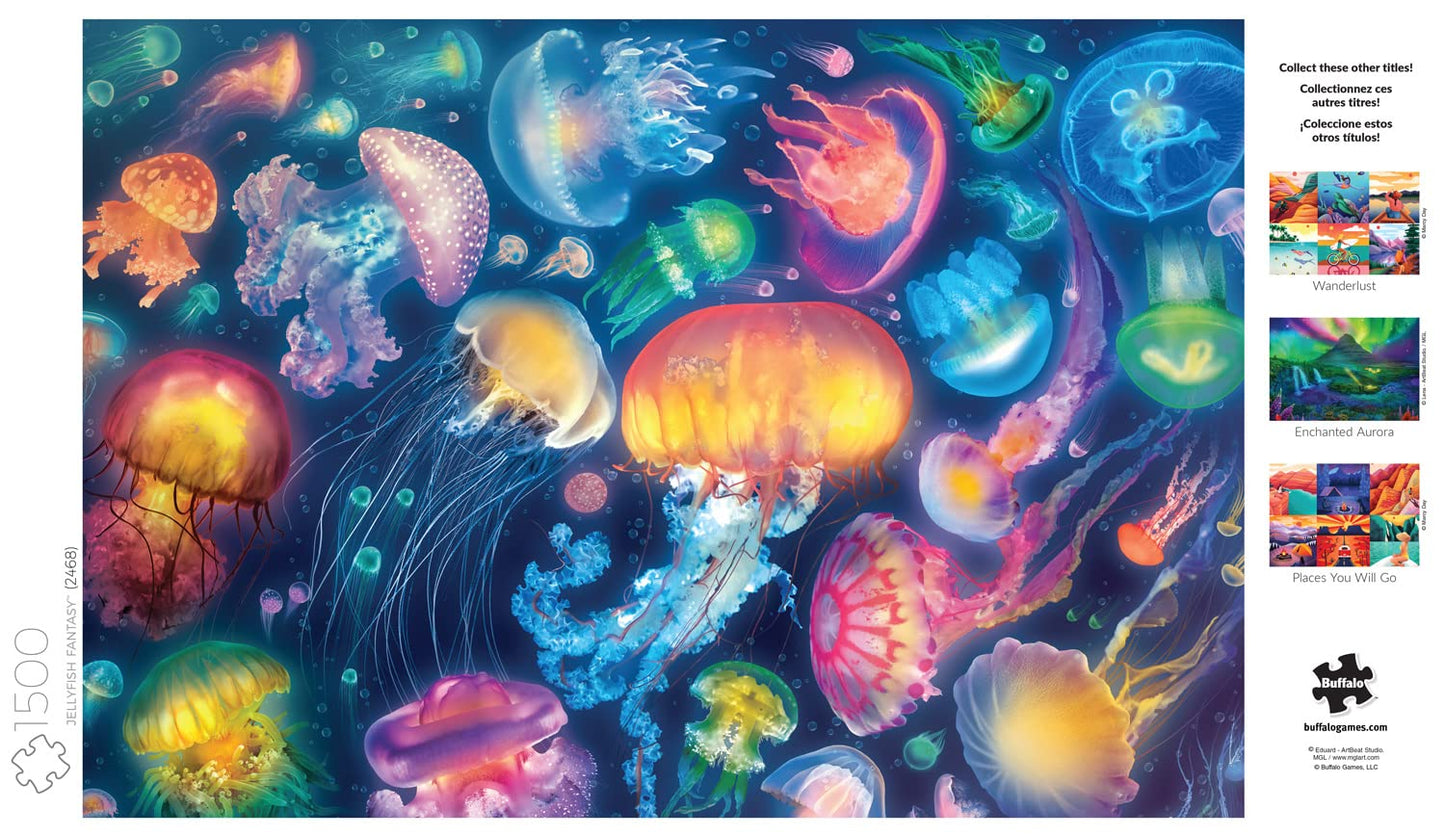 Buffalo Games - Eduard - Jellyfish Fantasy - 1500 Piece Jigsaw Puzzle for Adults Challenging Puzzle Perfect for Game Nights - Finished Size is 38.50 x 26.50