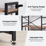 HOMBAZAAR 6-Tier Industrial Bookshelf with Metal Frame in Rustic Brown HOMBAZAAR