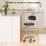 HOOBRO Height Adjustable Rolling Stool, 360° Rotating Drafting Chair, Multi-Purpose Office Desk Chair, Rolling Swivel Salon Stool Chair, for Barber Shop, Nail Salon, Office, Black SB01BY01G1 HOOBRO