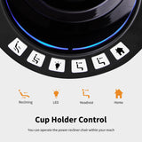 MCombo Power Recliner Chair with Adjustable Headrest for Living Room, Home Theater Seating with Swivel Tray Table, USB Port, LED Light, Armrest Storage HTS422 (Grey) MCombo