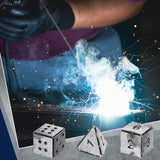 Therwen 3 Pieces Dice Welding Kit Welding Coupons DIY Welding Equipment Mild Steel Triangle Plate for Beginners TIG MIG Gas Arc Stick Welding Training Practice Accessories Tools, 3 Styles (1.5 Inch) Therwen