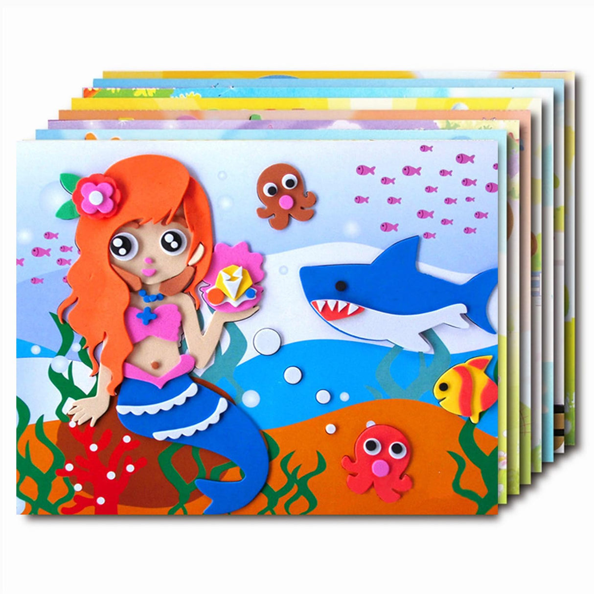 20 Pcs EVA Foam Stickers Mosaic Sticker Art Kits for Kids,DIY Cartoon Animal Painting Stickers Class Drawing Sticker Puzzle Art Craft Kit for Girls Boys Preschool Activities Early Learning Games WYNAKESHU