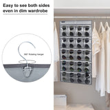 ANZORG Dual Sided Hanging Sunglasses Organizer Storage Wall Mounted Eyeglasses Holder Eyewear Display Case with 40 Clear Slots (40 Pockets-Grey) ANZORG