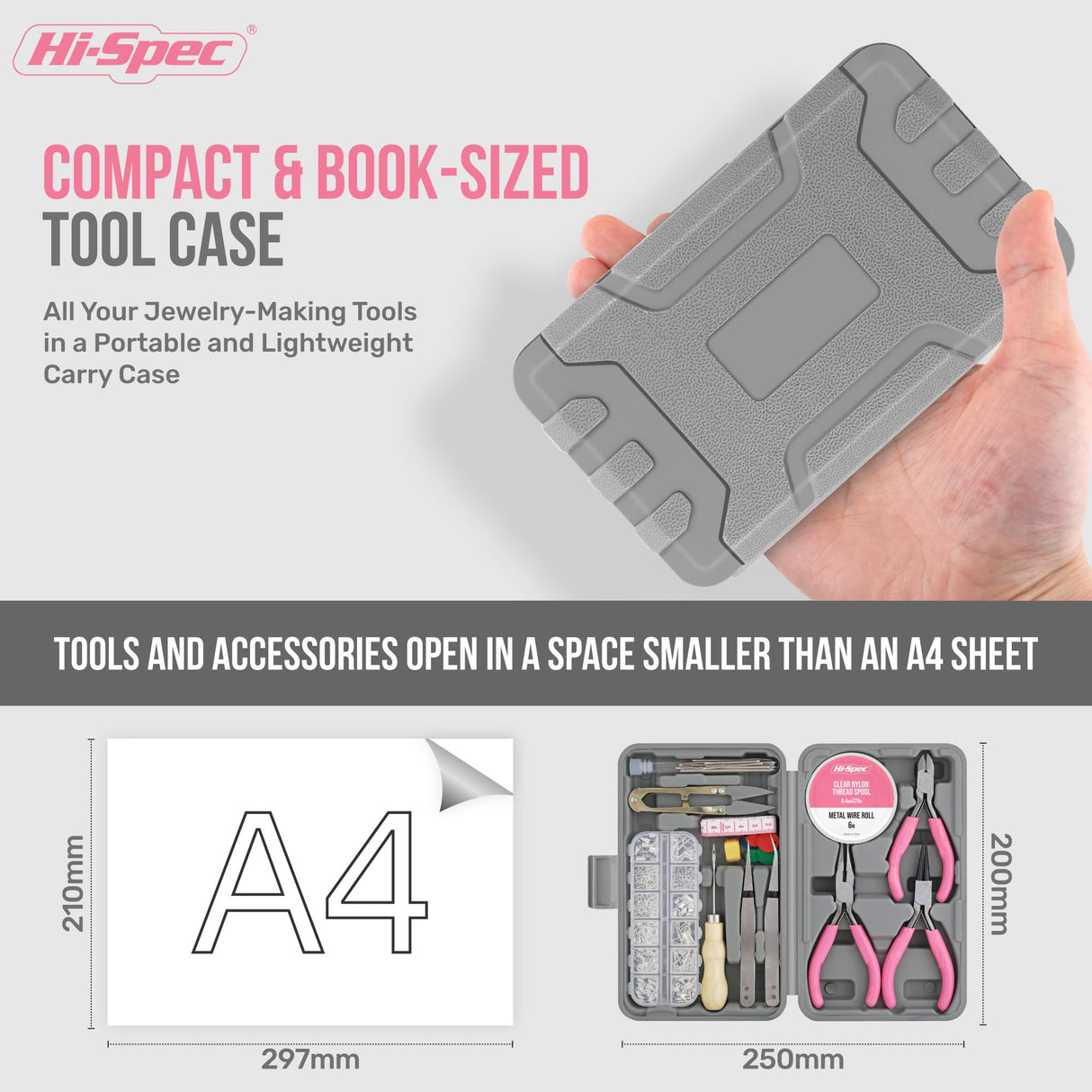 Hi-Spec 17pc Jewelry Making Tool Kit & 600pc Findings Accessories Box Set. Pliers & Wires for Handmade Bracelets, Necklaces, Earrings and Charms Arts & Crafts Hi-Spec