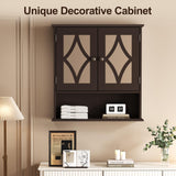 RoyalCraft Bathroom Medicine Cabinet Wall Mounted, Over The Toilet Storage Cabinet with Towel Rack and Adjustable Shelf, Large Bathroom Towel Cabinet Wall Mount 22 * 25 inch (Brown) RoyalCraft