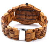 BEWELL Wooden Watch Fashion Handmade Sports Mens Wooden Watch Analog Quartz Lightweight Handmade Wood Wrist Watch BEWELL