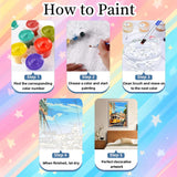 6 Pack Paint by Numbers Kit for Adults Beginners-Easy City Travel Adult Paint by Number Kits on Canvas, DIY Acrylic Oil Painting by Numbers for Adults Without Frame for Gift Home Wall Decor(10x14inch) Arttoplus