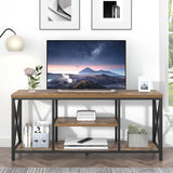 EXCEFUR 55 Inch TV Stand for Televisions up to 65 Inch, Modern Entertainment Center with Storage Shelves, Industrial Media TV Console for Living Room, Bedroom, Rustic Brown EXCEFUR