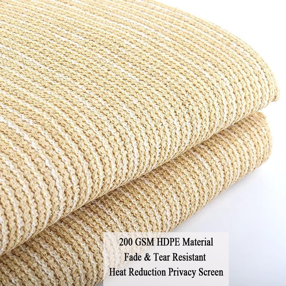 Vocray 90% Shade Cloth for Patio, 8X15 Ft Pergola Shade Cover, Sun Shade Sail for Beach, Deck, Porch, Balcony, Gazebo, Outdoor Shade for Garden, Carport, Pool. Vocray