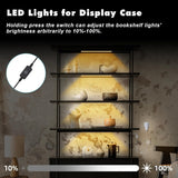 JUSJUBR Black Display Shelf Lighting, 4 Pack x12 Inch Display Lights for Display Case, LED Display Lights with Memory Function, Display Cabinet Lights for Pantry/Shelf/Case, Warm White 3000K JUSJUBR