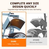 HTVRONT Hat Press Machine - Hat Press Heat Machine for Caps with 2 Platens & Caps Stretcher, Hat Heat Press Machine for Caps with Precise Temp&Timer Control for Heat Transfe Vinyl, Sublimation (Blue) HTVRONT