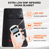 RRGFB Low EMF Portable Infrared Sauna Blanket for Detox and Home Relaxation, Adjustable 1-60 Min Timer, 95-167℉ Temp Range, 6 ft x 2.95 ft, Durable PU Leather Cover RRGFB